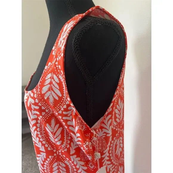 Lilly Pulitzer Women's Orange & White Sleeveless Shift Dress Casual/cover up - Picture 5 of 7